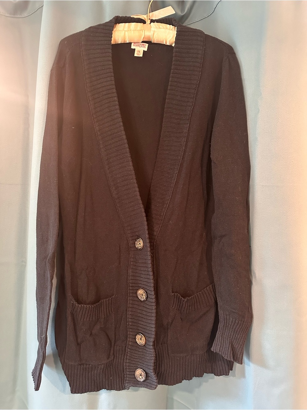 Target Mossimo Black Button-Front Duster Cardigan Sweater L